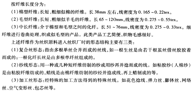 絲織原料的分類